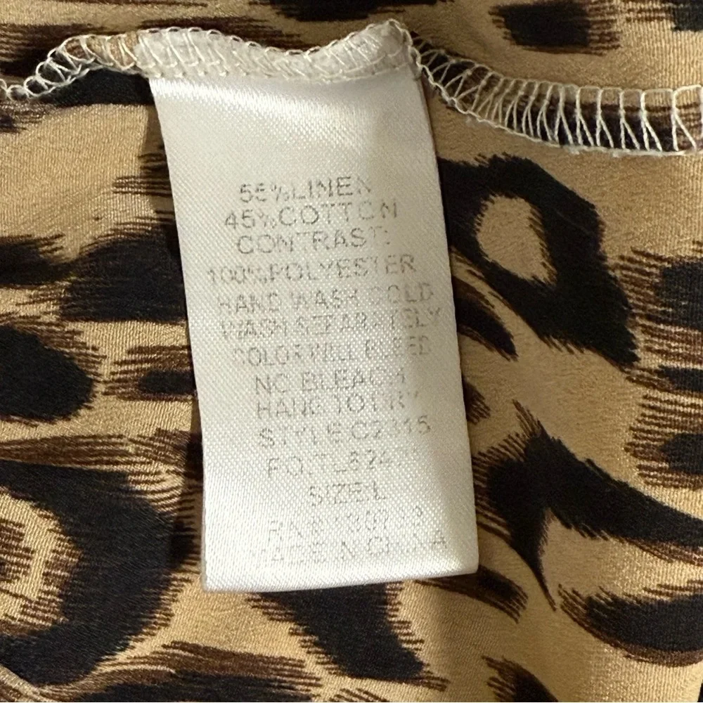 Umgee USA Leopard Print Ruffle Hem Tunic Top Large | Boho Fall Winter Blouse - Picture 7 of 9